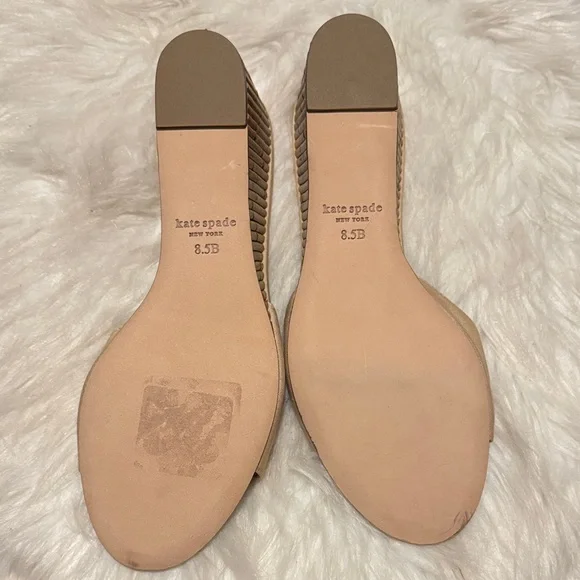 NEW Kate Spade New York Warm Stone Meena Wedge Slide Sandals 8.5 - Picture 2 of 4
